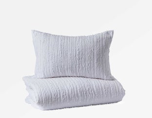 ABRIL - 3-piece queen duvet cover set - White
