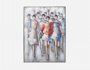 POUVOIR - framed hand embellished giclée 90x120cm - Multi