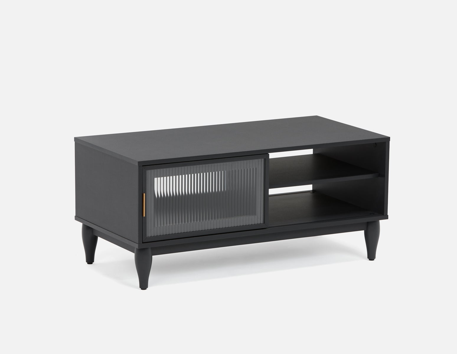 ALLESSIO - modern contemporary coffee table with storage - Black