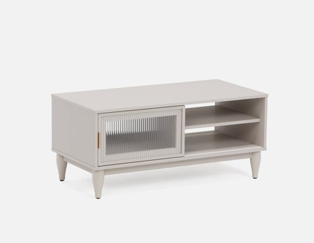 ALLESSIO - modern contemporary coffee table with storage - Taupe