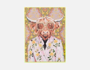 GOLDIE III - acrylic shadow box art 45 x 60 cm - Multi