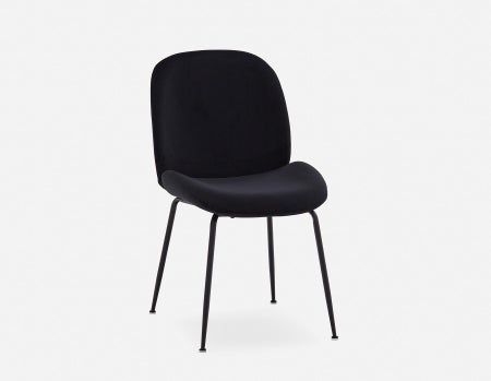 JUDITH - chaise de salle à manger en velours contemporaine - Noir