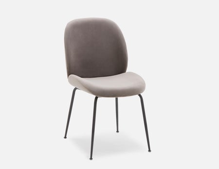 JUDITH - chaise de salle à manger en velours contemporaine - Gris