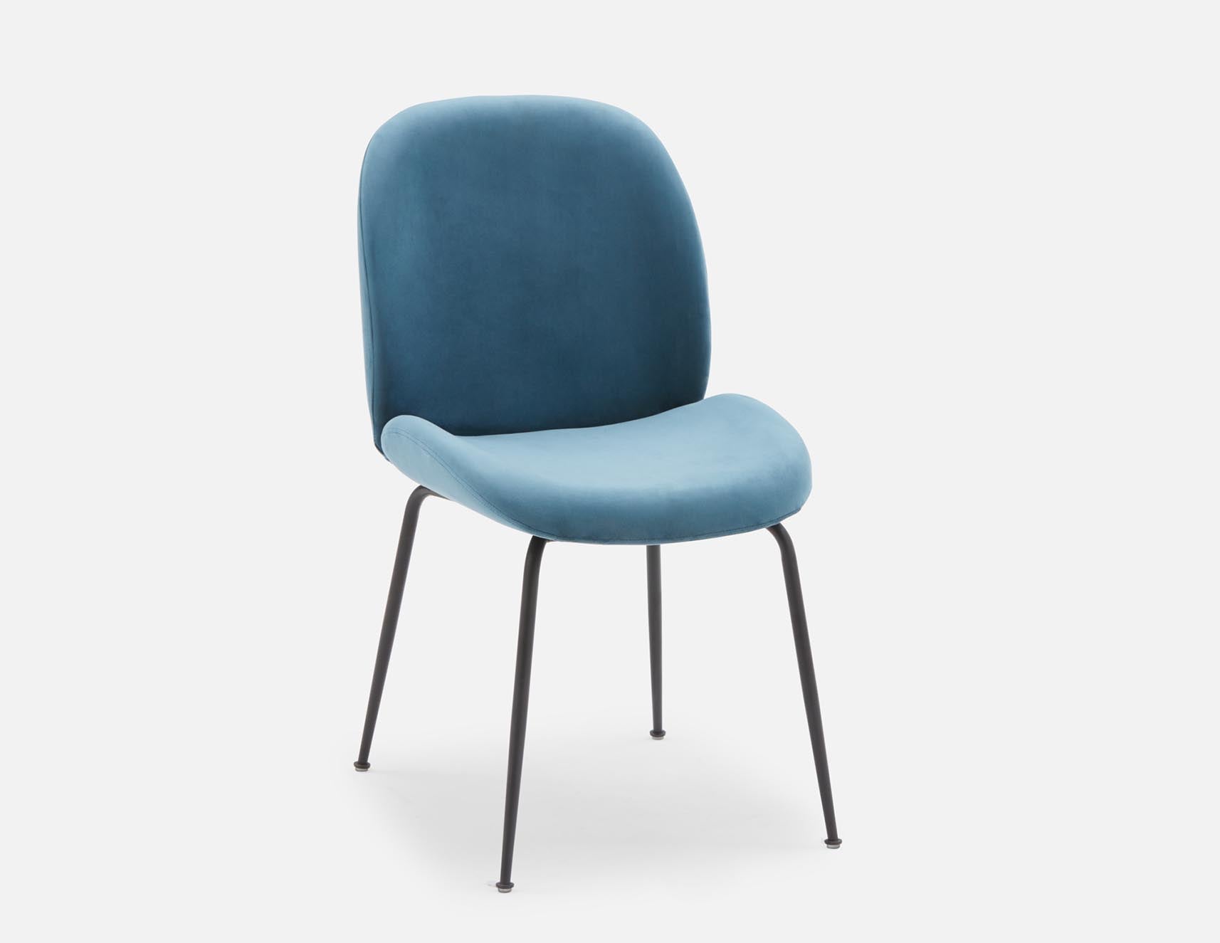 JUDITH - contemporary velvet dining chair - Blue