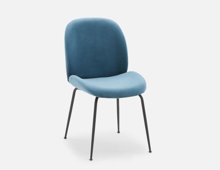 JUDITH - chaise de salle à manger en velours contemporaine - Bleu