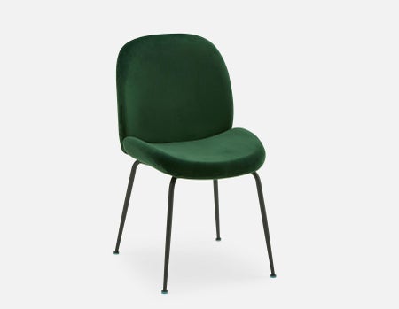 JUDITH - chaise de salle à manger en velours contemporaine - Vert