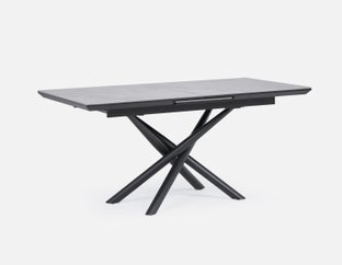 TUVA - table à rallonges en céramique contemporaine moderne 160cm-200cm - Gris