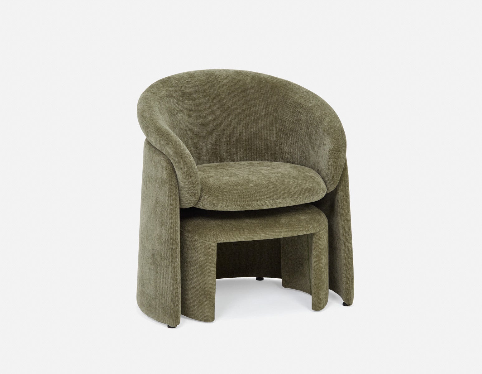 HANCHA - modern accent chair with ottoman - Green