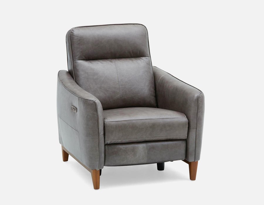 PALMER contemporary modern power-reclining 100% leather armchair undefined