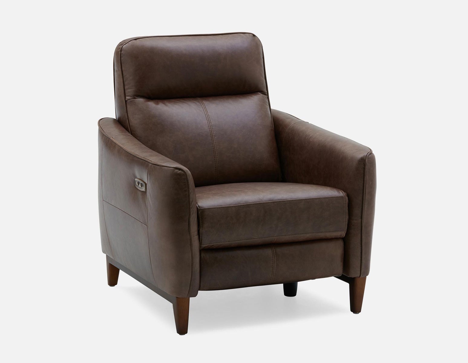 PALMER - contemporary modern power-reclining 100% leather armchair - Chocolate