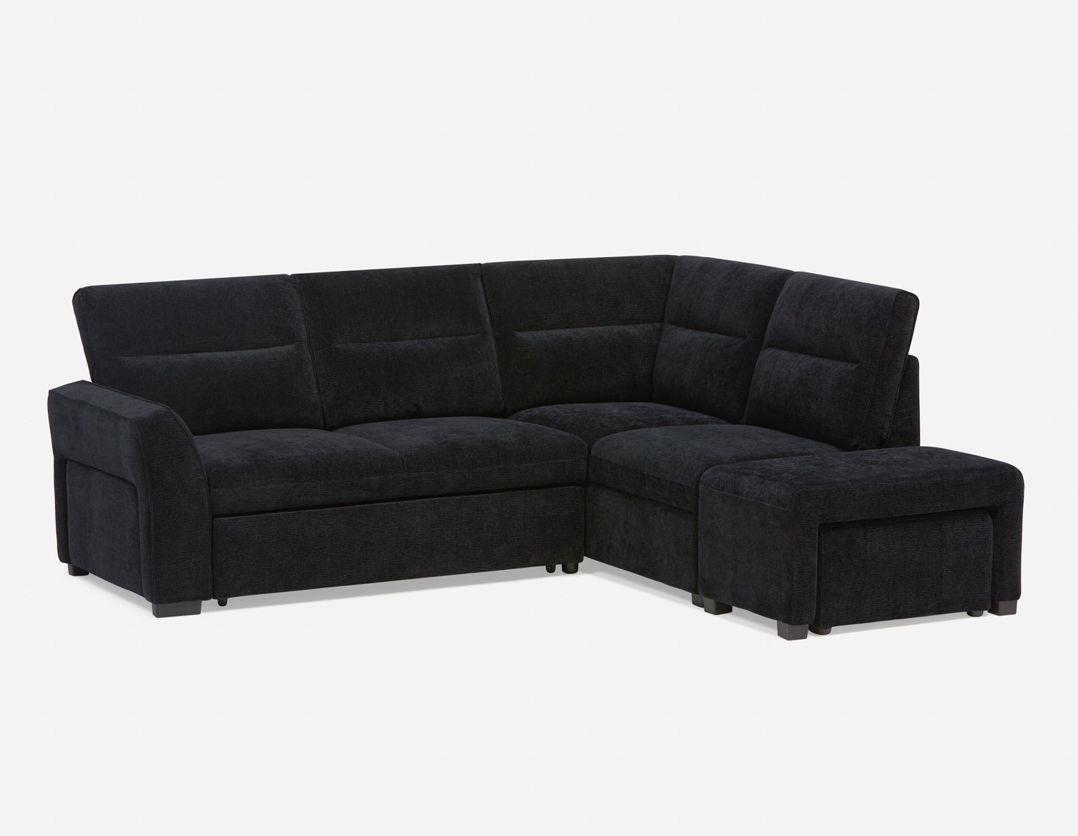 MINNESOTA - right-facing sectional sofa-bed with storage - Black