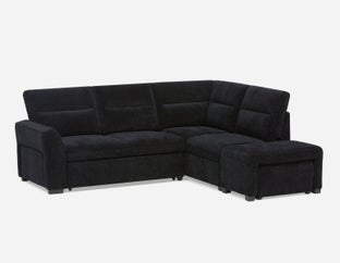 MINNESOTA - right-facing sectional sofa-bed with storage - Black