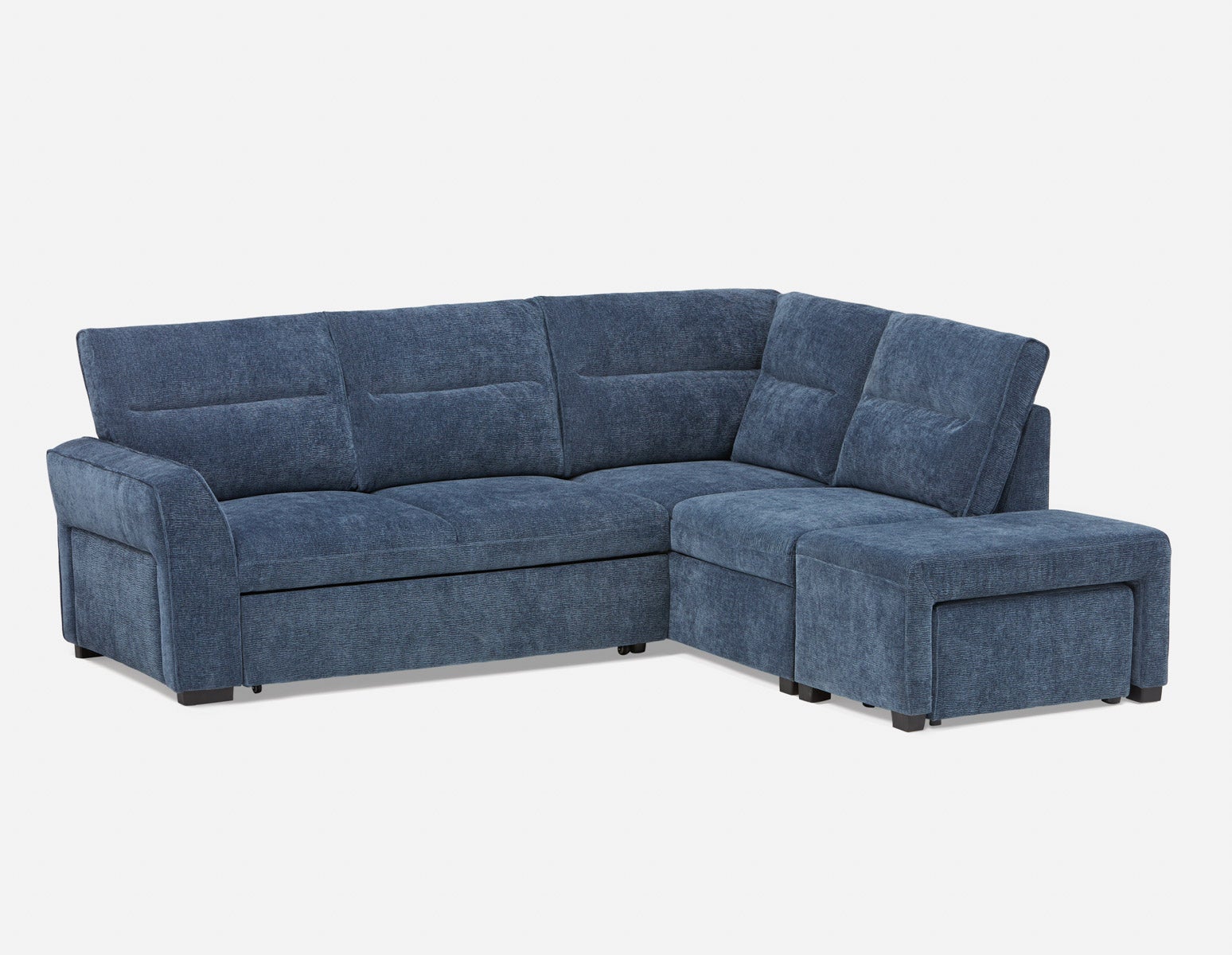 MINNESOTA - right-facing sectional sofa-bed with storage - Blue