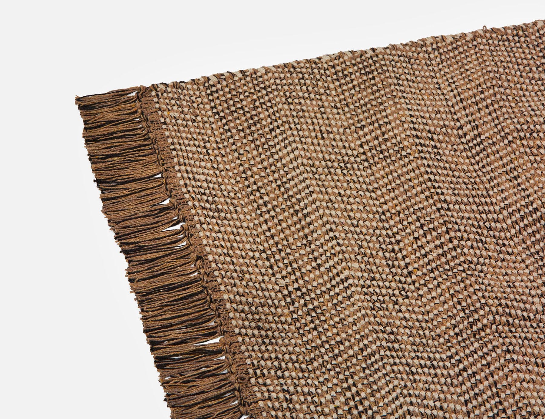 BONGI - woven cotton rug 122 cm x 183 cm - Brown