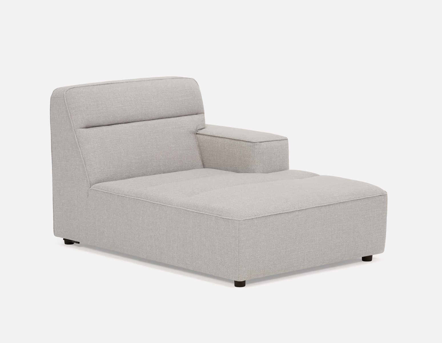 REVAN - modern right-side modular lounge chair with arm customize to fit your space - Grey