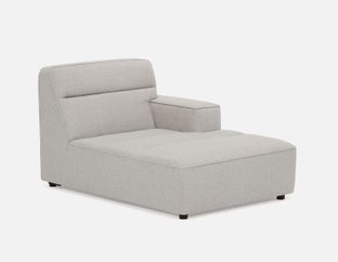 REVAN - modern right-side modular lounge chair with arm customize to fit your space - Grey