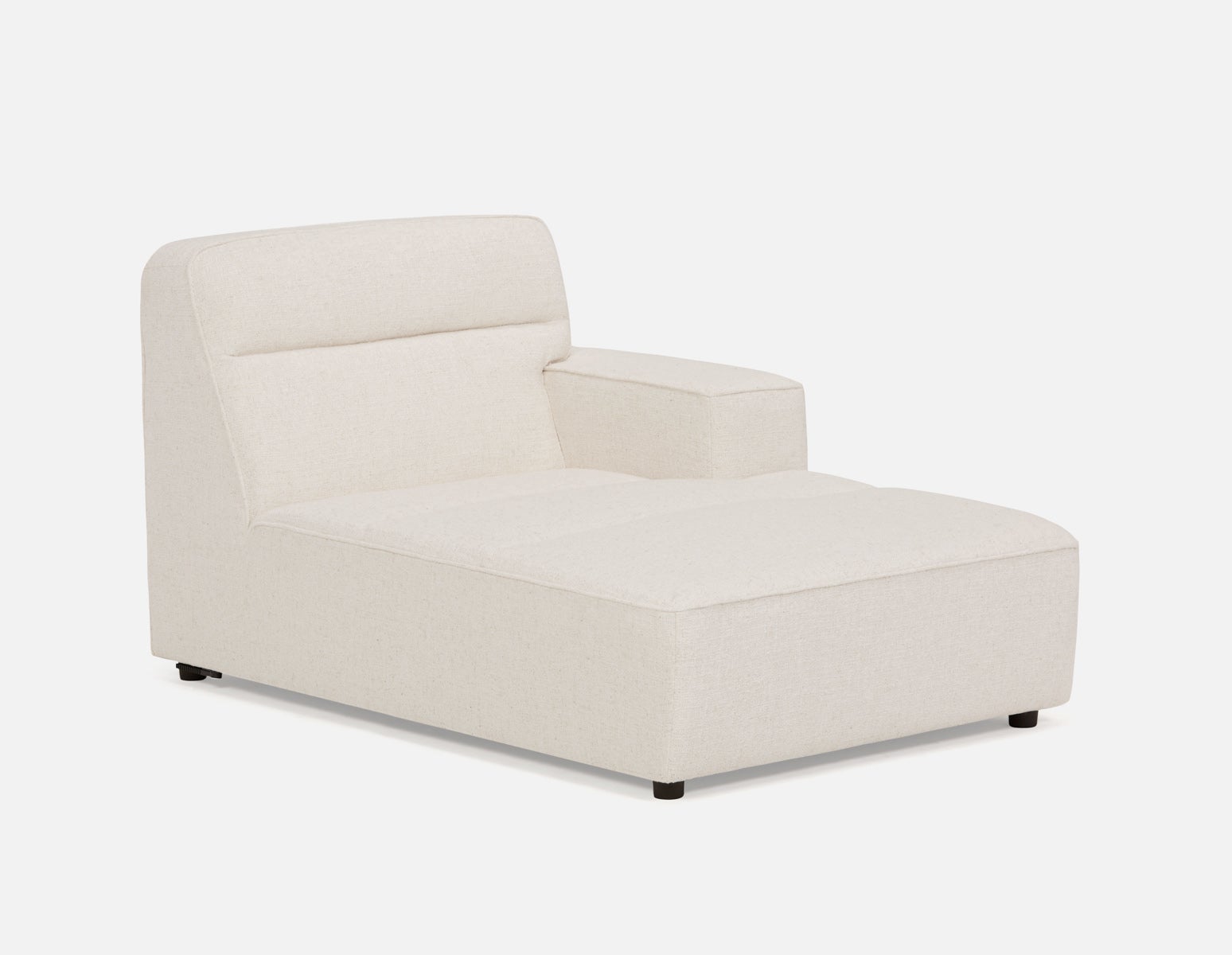 REVAN - modern right-side modular lounge chair with arm customize to fit your space - Cream