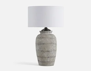 MISAKO - cement base table lamp 60 cm height - Grey