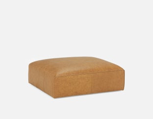 MONTE - pouf 100% cuir - Caramel