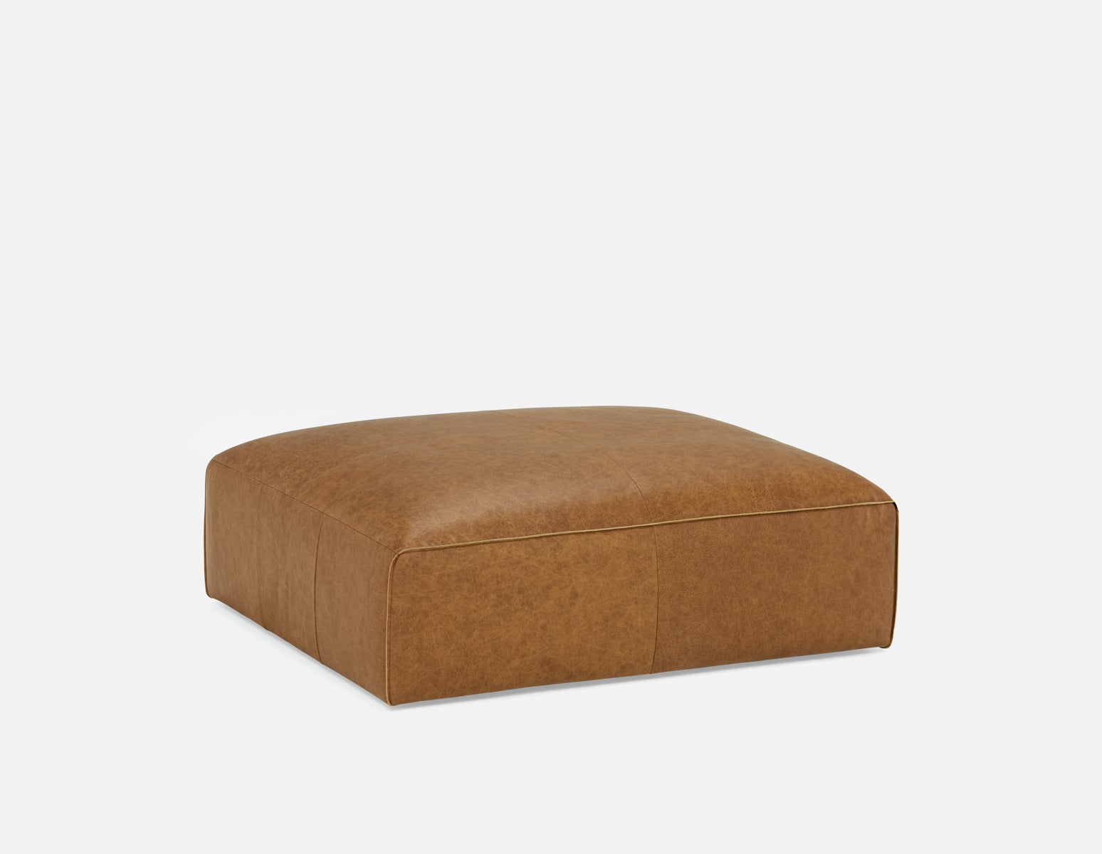 MONTE - 100% leather ottoman - Chocolate
