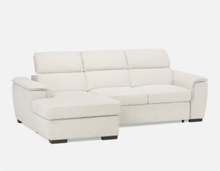 ODETTE - contemporary left-facing sectional sofa-bed with storage - Beige