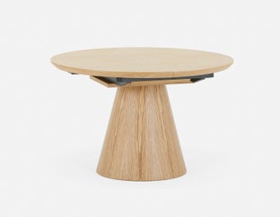SORENO - extendable round dining table 120 to 160 cm - Natural