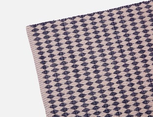 FEDERI - tapis tissé en coton 122 cm x 183 cm - Bleu/blanc