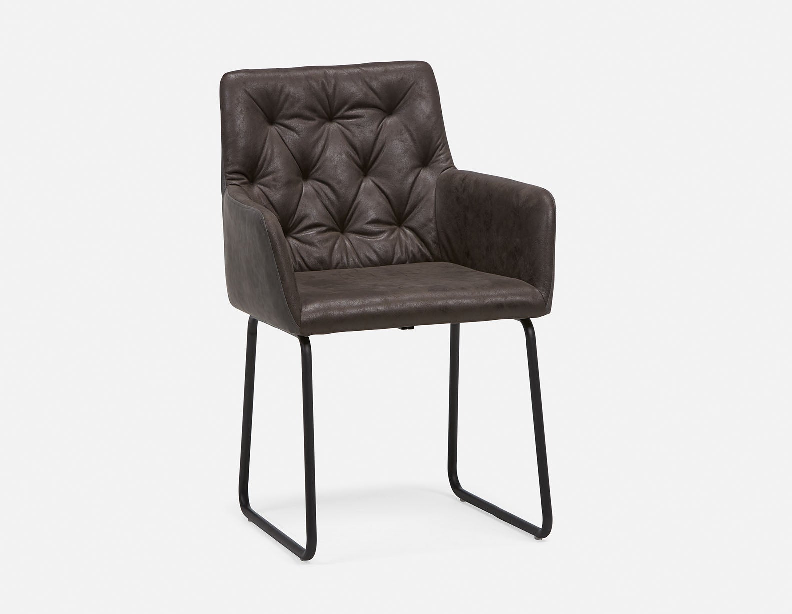 GINA - chaise de salle à manger avec accoudoirs - Gris