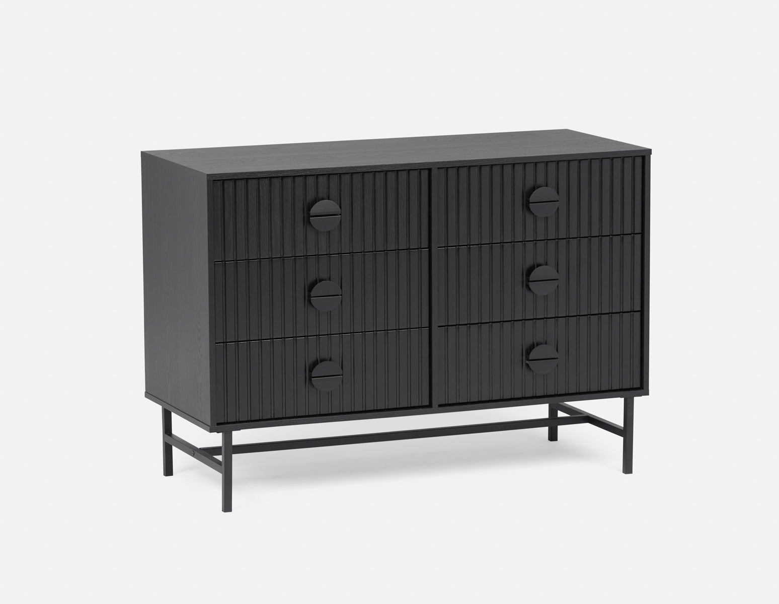 MONTANA - commode 6 tiroirs moderne - Noir