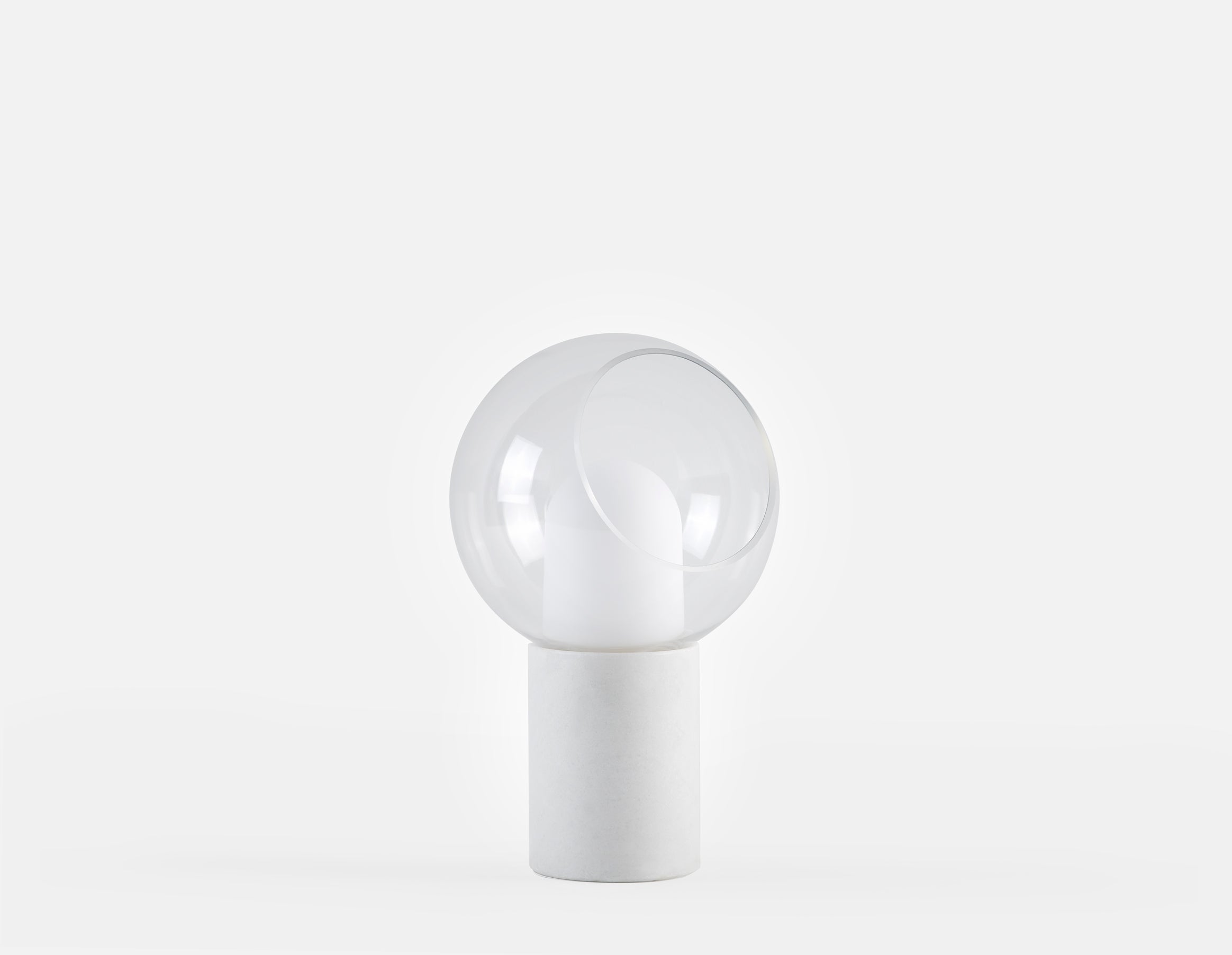 EVY - lampe de table à del à base en marbre 41 cm haut. - Blanc