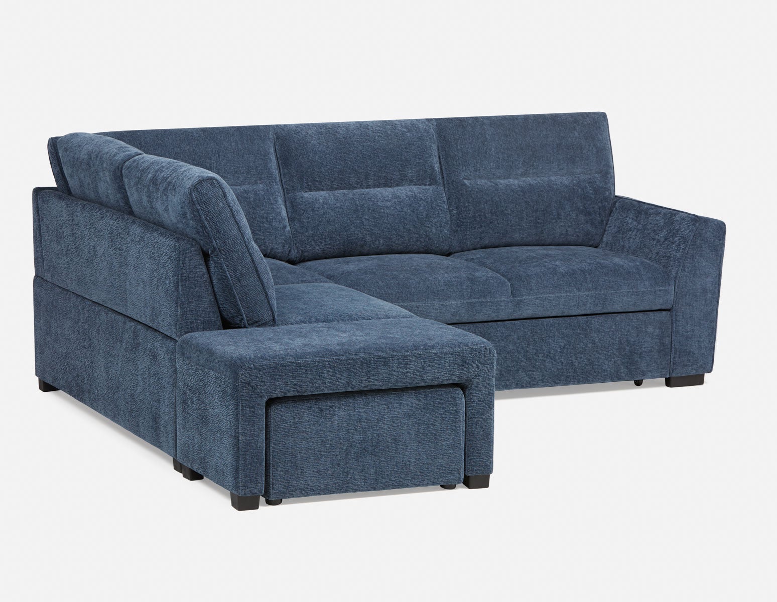 MINNESOTA - left-facing sectional sofa-bed with storage - Blue