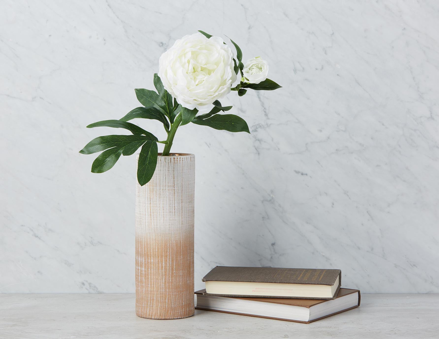 PEONY - artificial flower 61 cm - White
