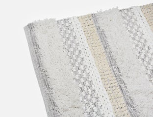 DANYA - tapis tissé touffeté en coton 4'x6' - Noir/blanc