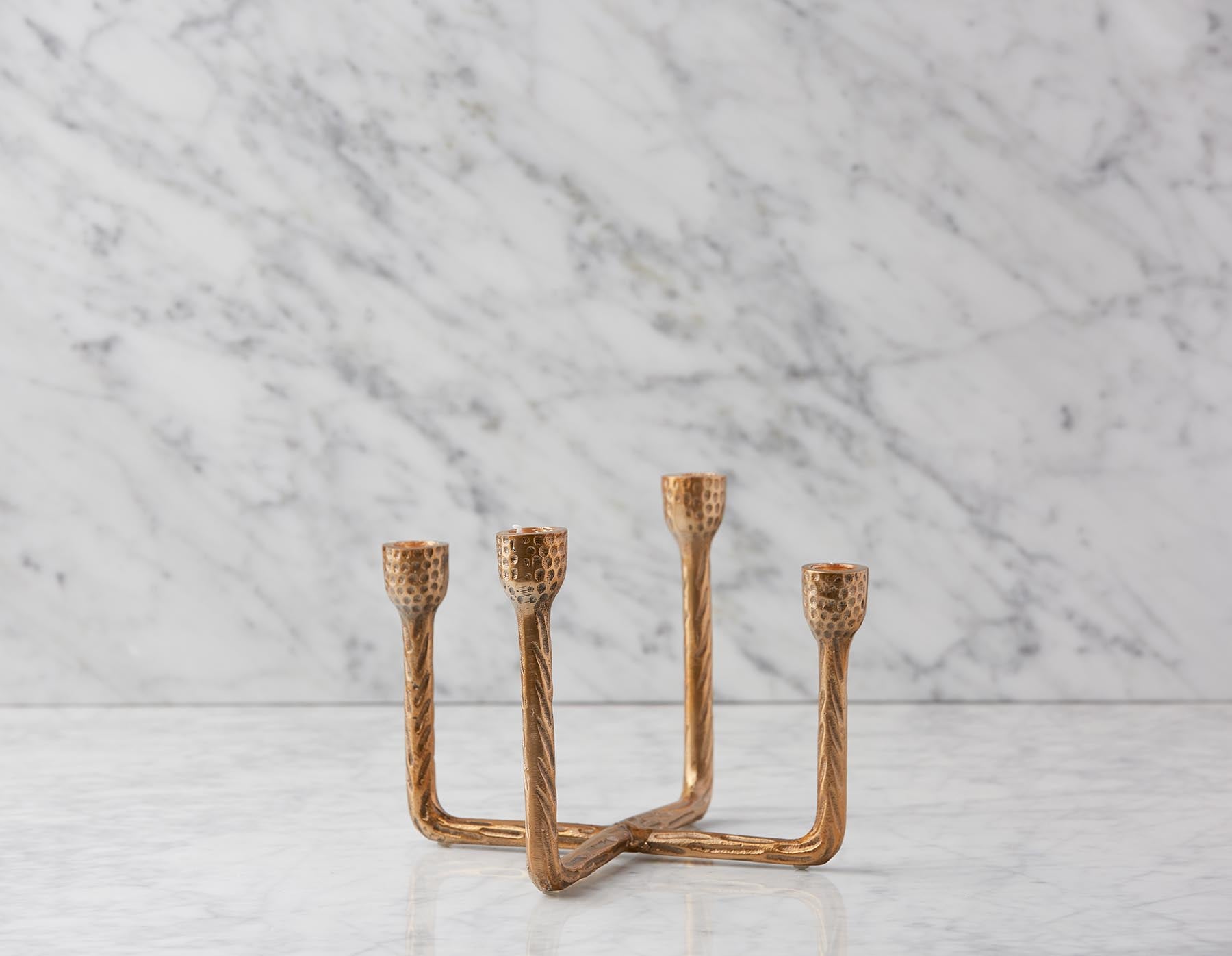 CANDI - aluminum candle holder 18 cm - Gold