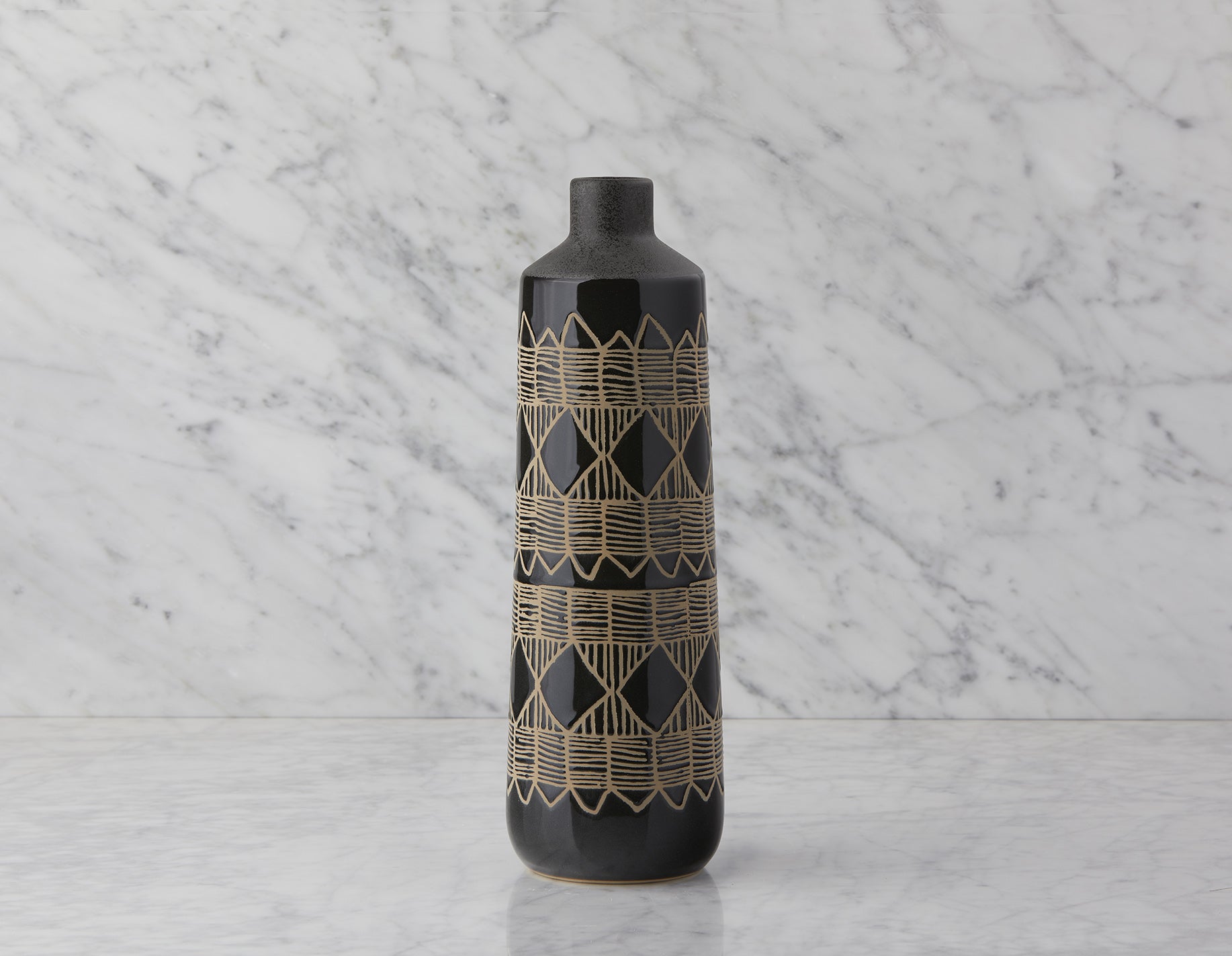 ADEN - ceramic vase 41 cm - Black
