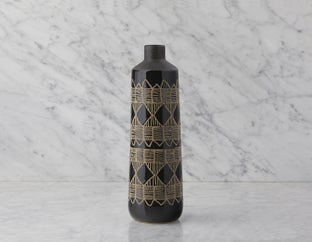 ADEN - vase en céramique 41 cm - Noir