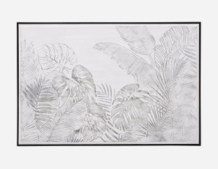 FEUILLES I - framed hand embellished giclée 80x120cm - Multi