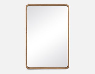 KISUMU - mirror with paulownia wood frame 63 cm x 94 cm - Light Brown