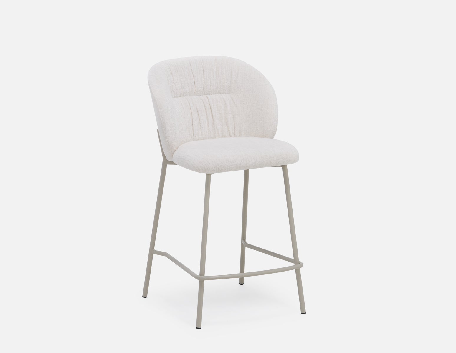 ELODI - contemporary counter stool with backrest 66cm - White
