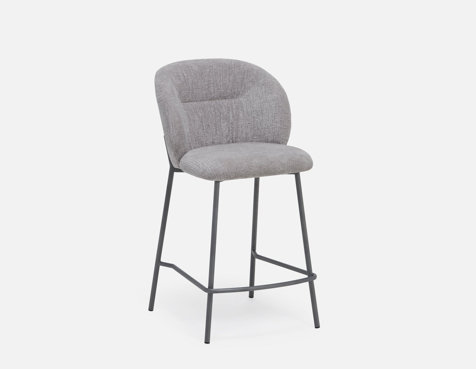 ELODI - contemporary counter stool with backrest 66cm - Grey