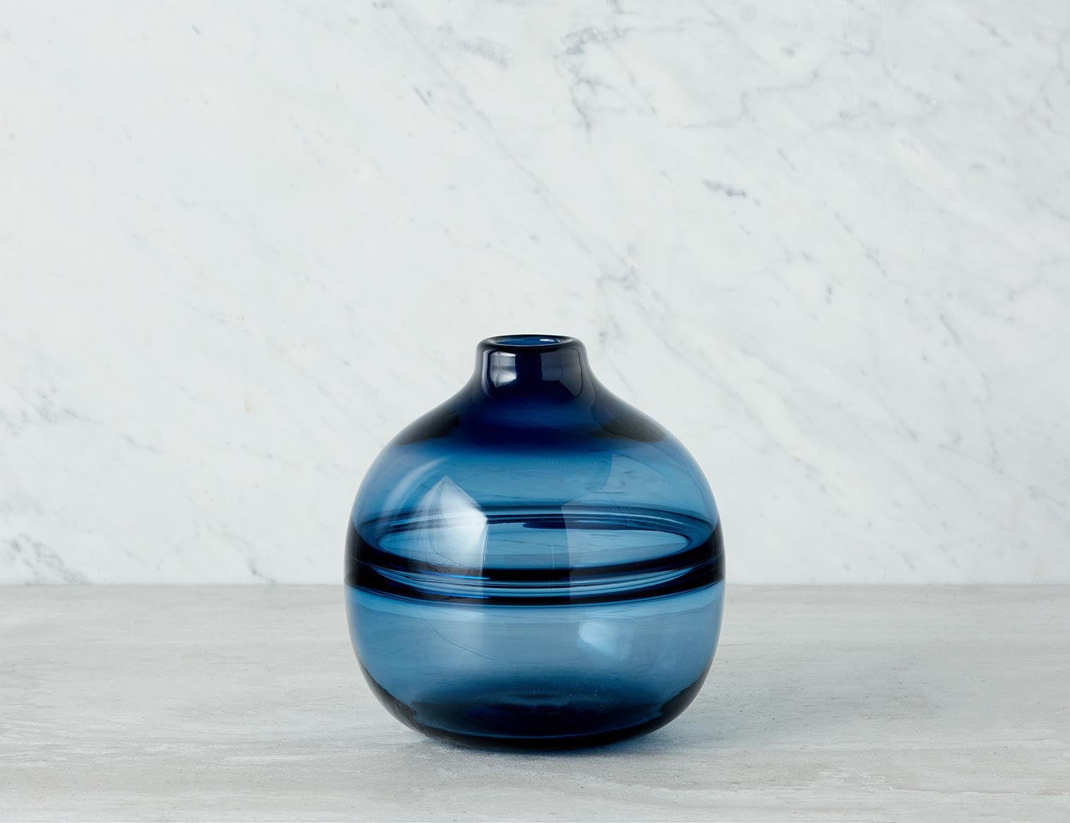 NAGAR - vase en verre 20 cm - Bleu
