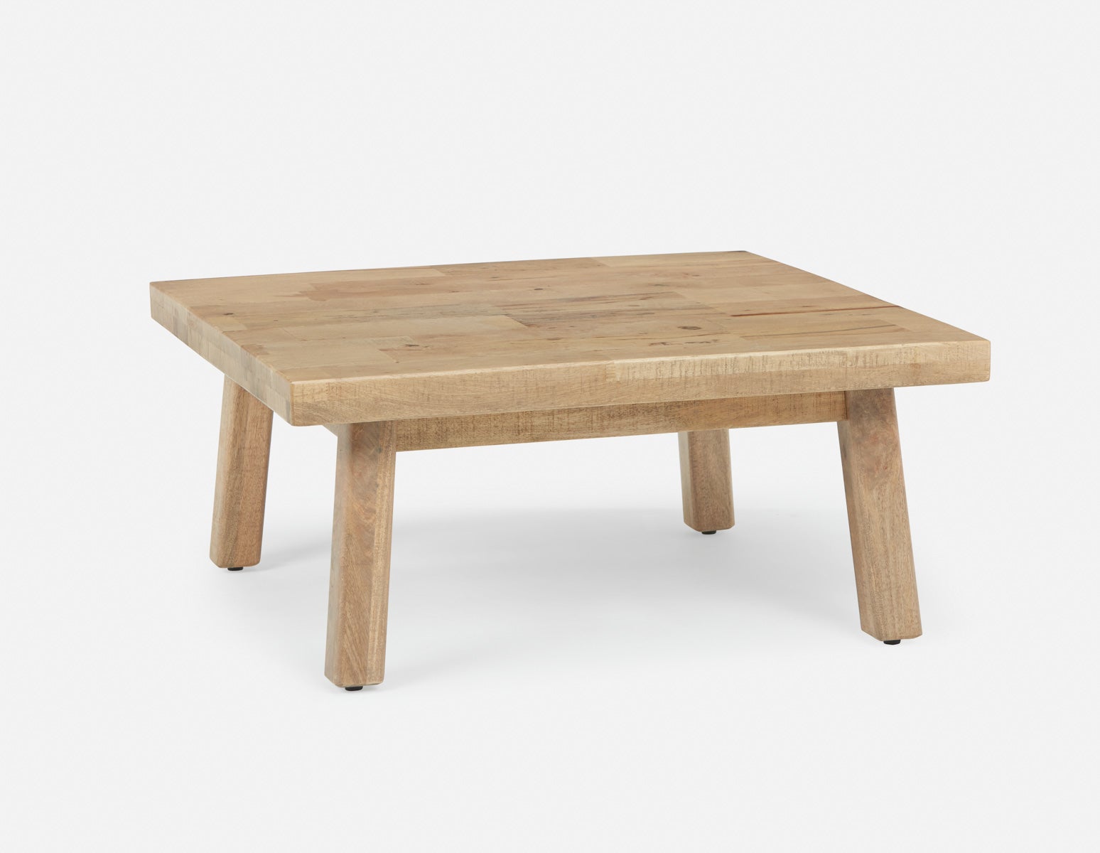 THESSALIA - distressed solid mango wood coffee table 90 cm - Natural