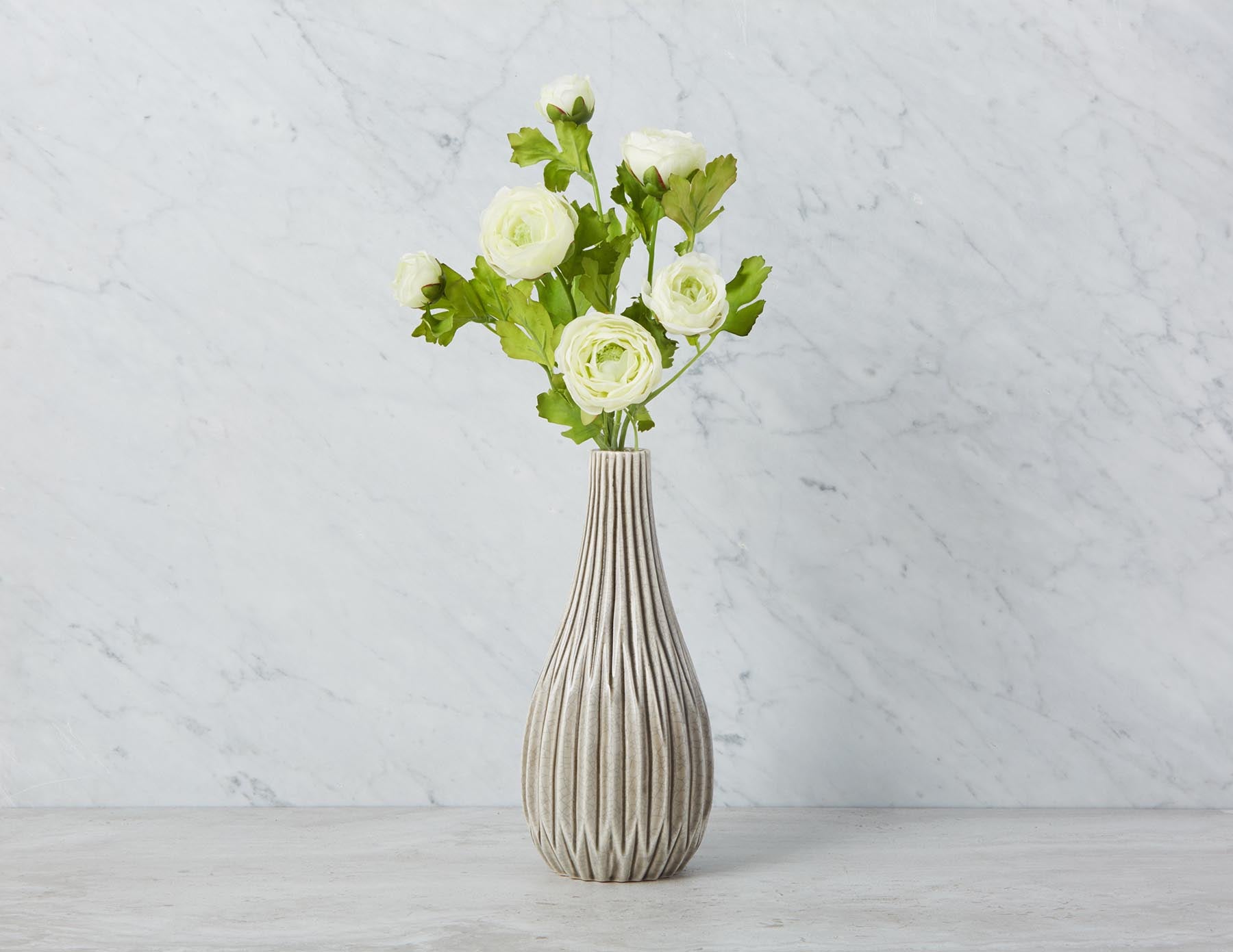 RANUNCULUS - artificial flower 60 cm - White