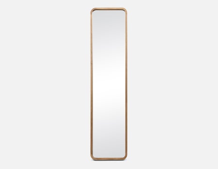 KYUSHA - miroir sur pied avec cadre en bois de paulownia 36 cm x 147 cm - Brun clair