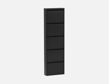 BERT - meuble à chaussures 5 portes moderne - Noir
