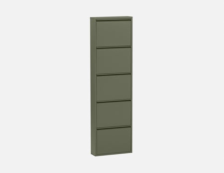 BERT - meuble à chaussures 5 portes moderne - Olive