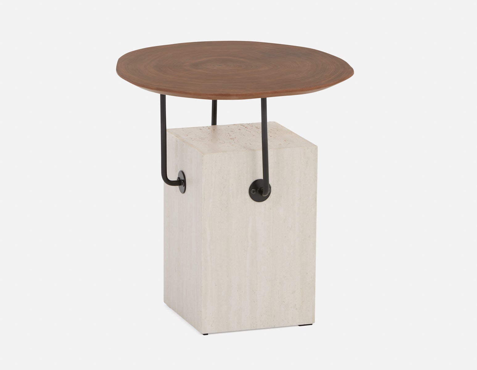 GENNY - modern contemporary end table 48cm - Walnut