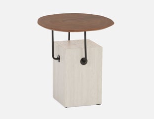 GENNY - modern contemporary end table 48cm - Walnut