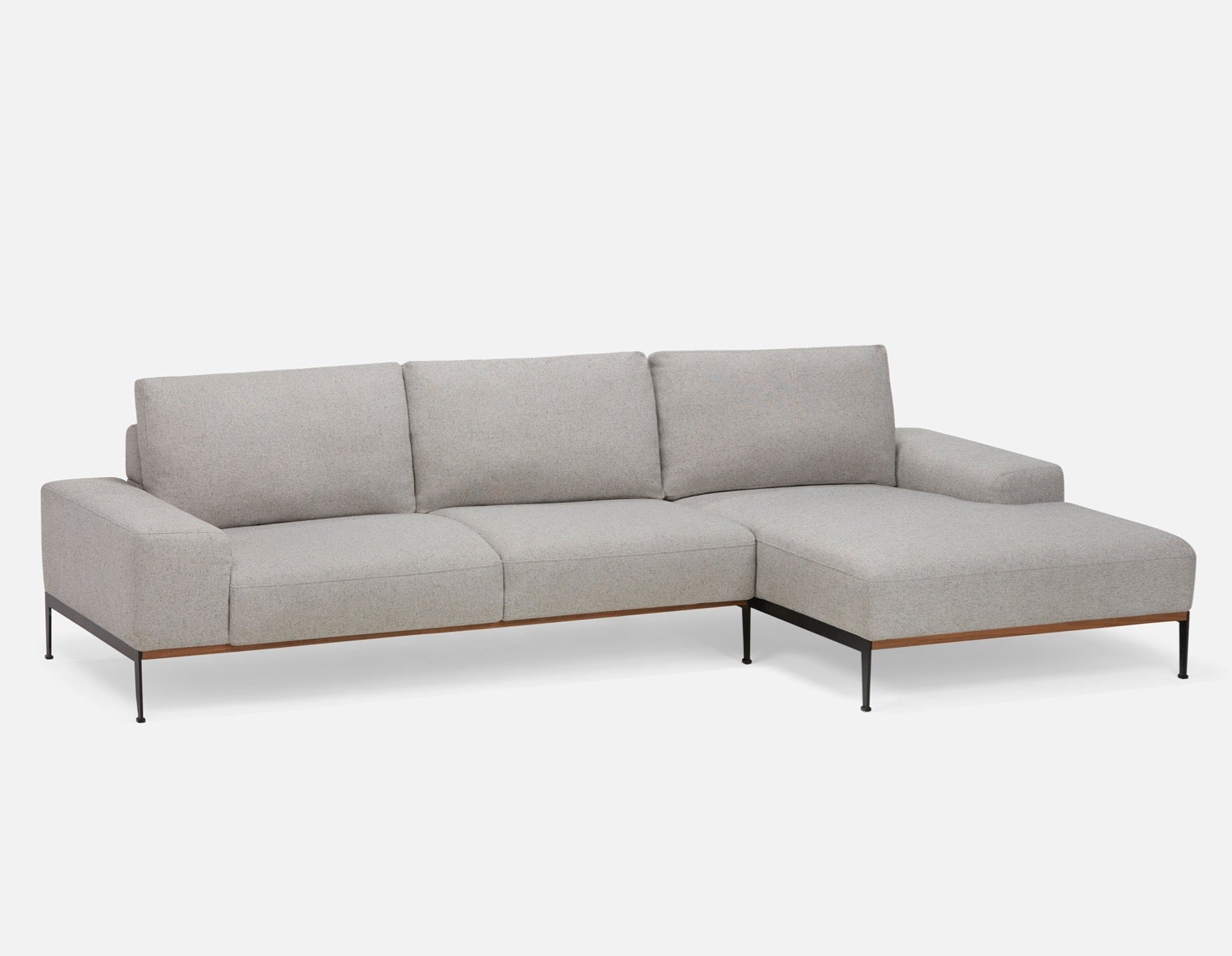 PRESTON - modern right-facing sectional sofa - Grey