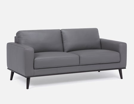 BETTA - canapé 100% cuir du milieu du siècle - Gris